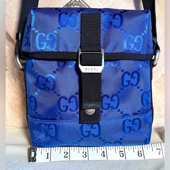 NWOT GUCCI Off The Grid Blue Nylon Messenger Crossbody with Dustbags - Picture 9 of 9